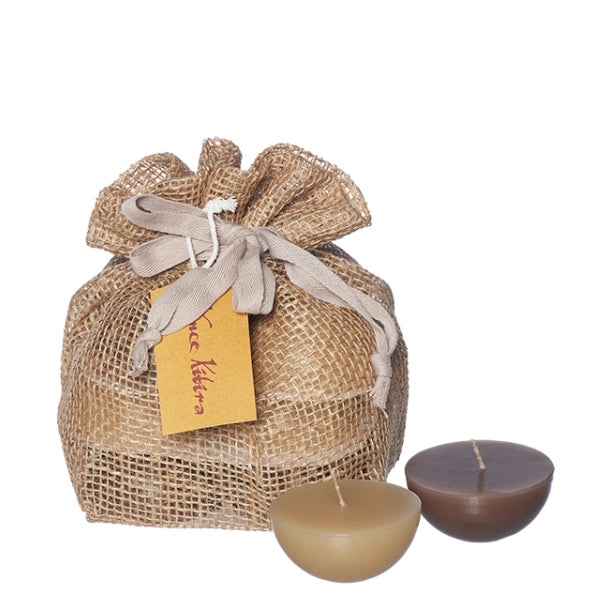 Sac de 12 bougies galet flottantes, 6 champage + 6 taupe