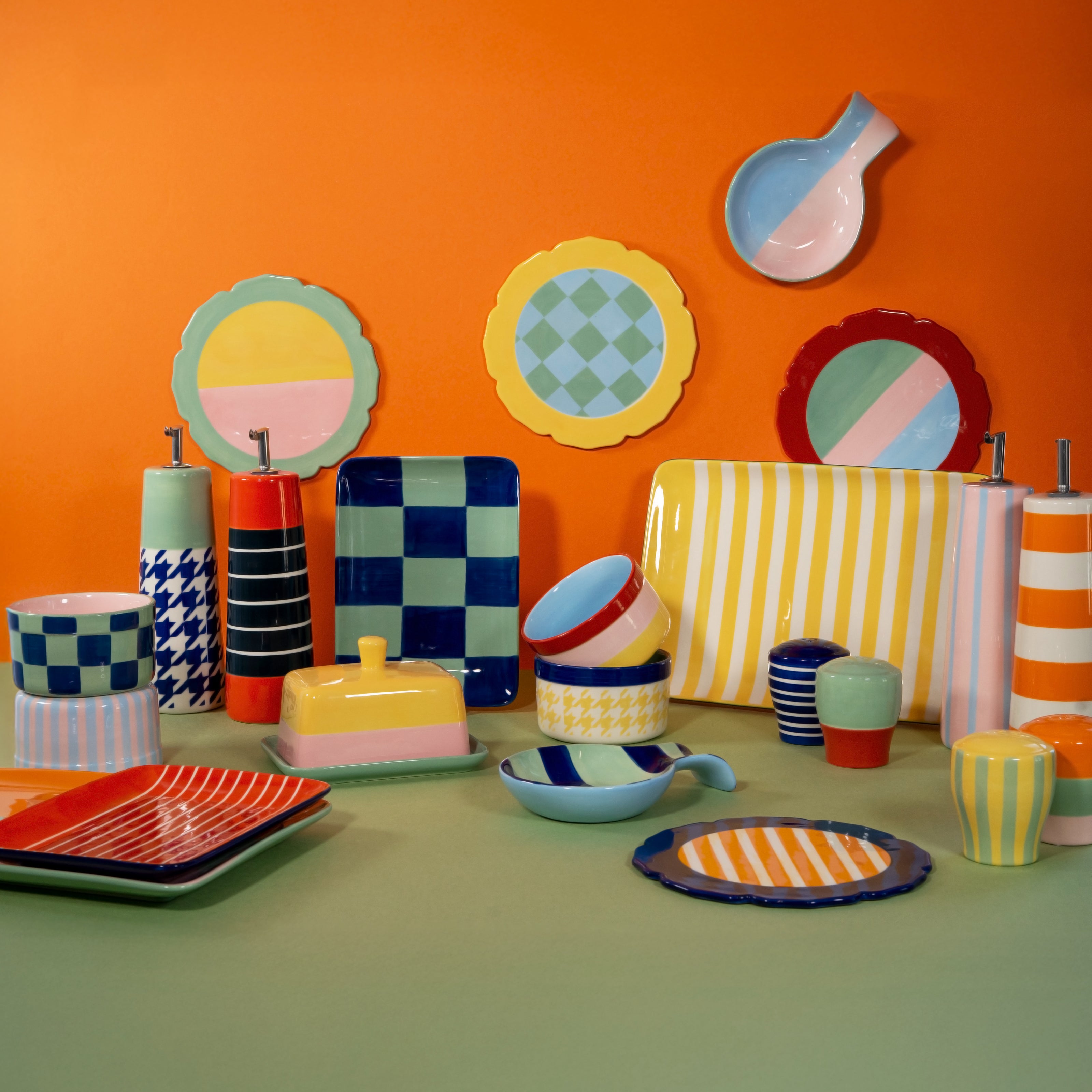 Huilier/Vinaigrier en grès. 490ml - ORANGE