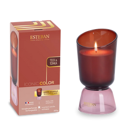 Bougie parfumée - Teck & Tonka - Iconic Color - rechargeable - 200g