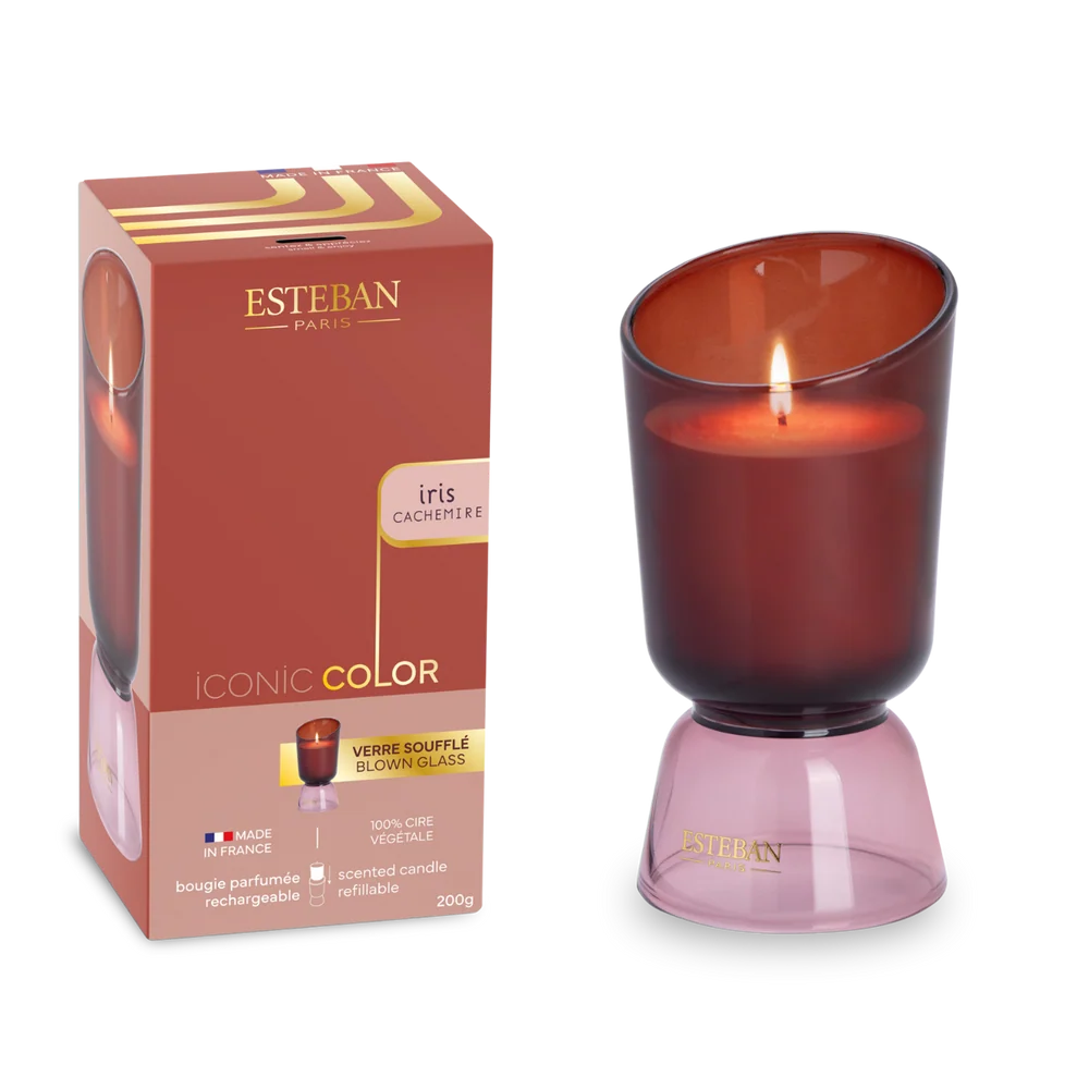 Bougie parfumée - Iris Cachemire - Iconic Color - rechargeable - 200g