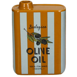 Vase à huile d'olive à rayures en faïence fine multicolore
