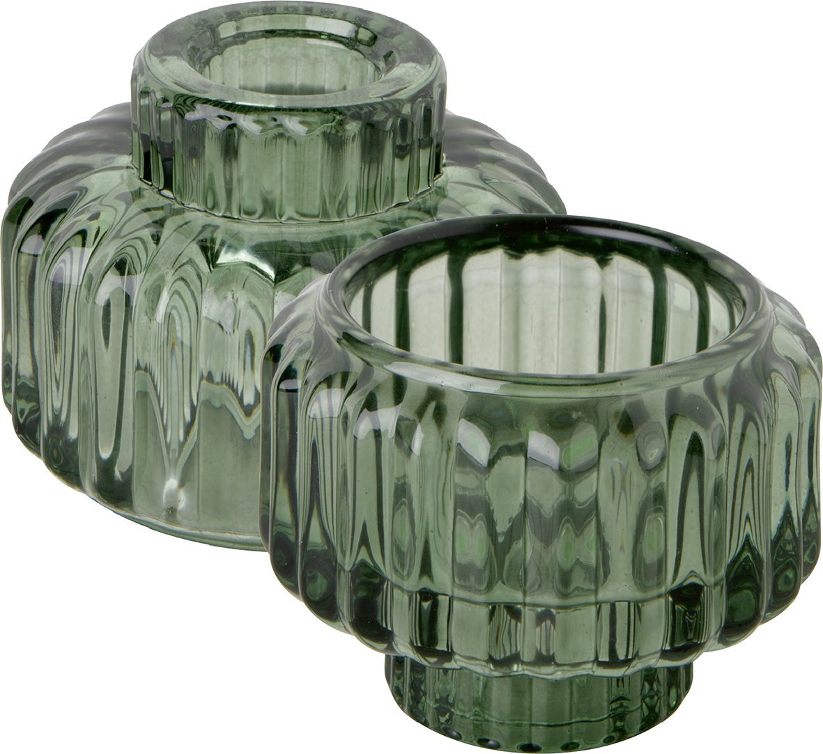 Bougeoir vert, verre