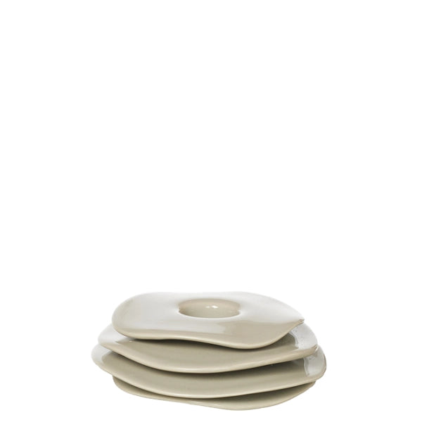 Porte-bougie en lys avec finition brillante, sable