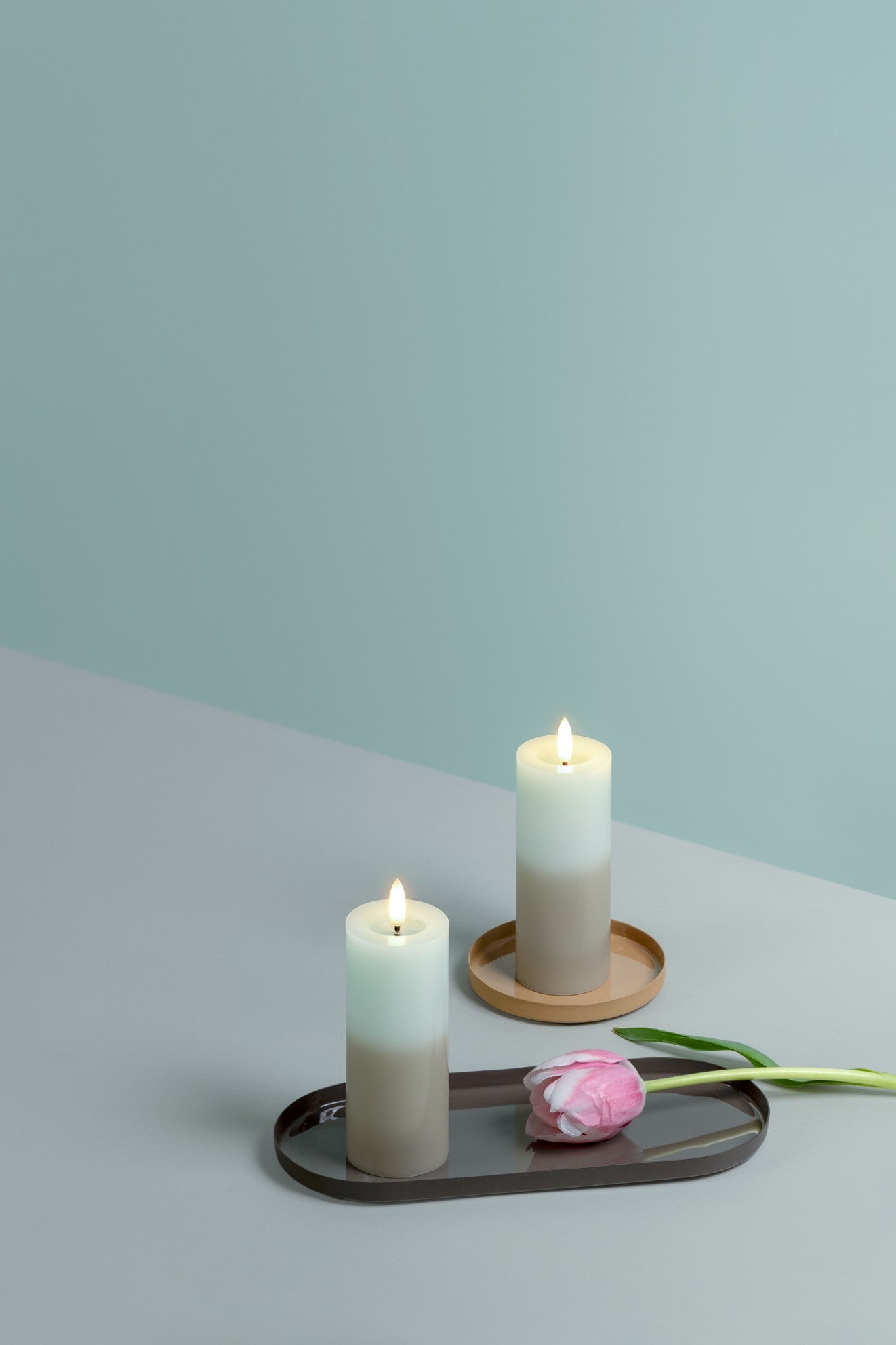 Bougie Led cire véritable, multi-couleurs rose
