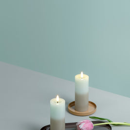 Bougie Led cire véritable, multi-couleurs rose