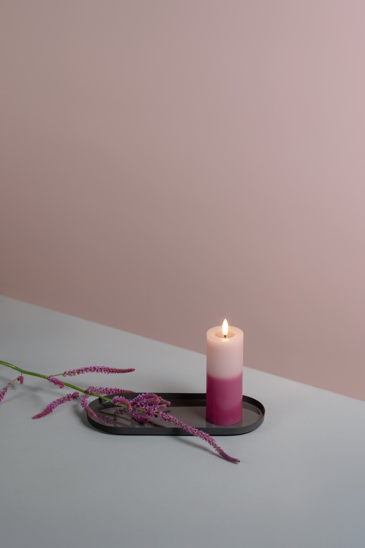 Bougie Led cire véritable, multi-couleurs rose