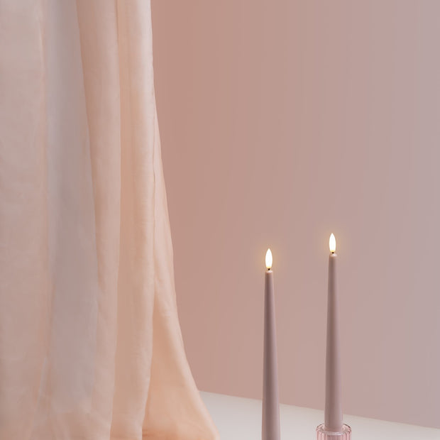 Set 2 bougeoirs en verre Rose