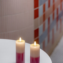 Bougie Led cire véritable, multi-couleurs rose