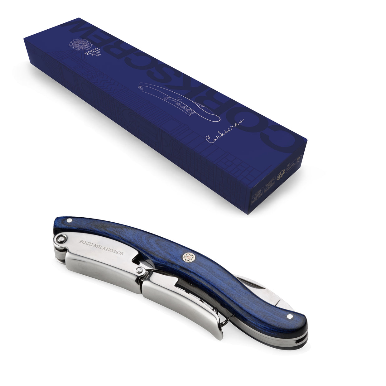 Couteau sommelier, Bleu, boite cadeau