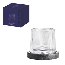 VERRE A ALCOOL PIVOTANT SUR SUPPORT EN MARBRE VERT