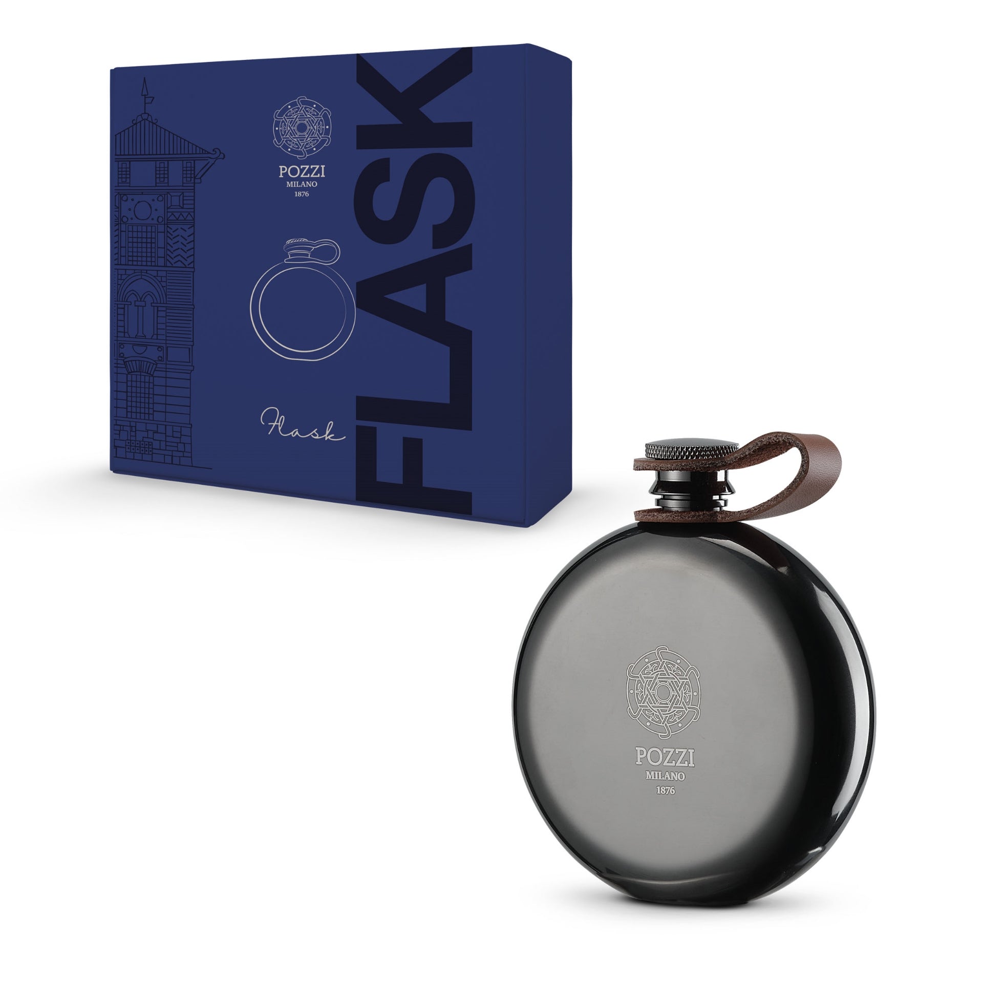Flasque inox 150 ml Noir Mat