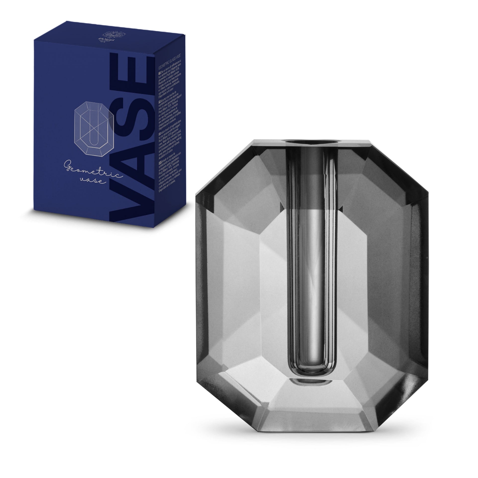 Soliflore géométrique en Cristal, GRIS
