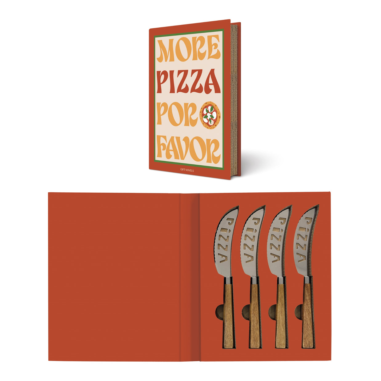 Set de 4 couteaux à pizza, GIFT NOVELS