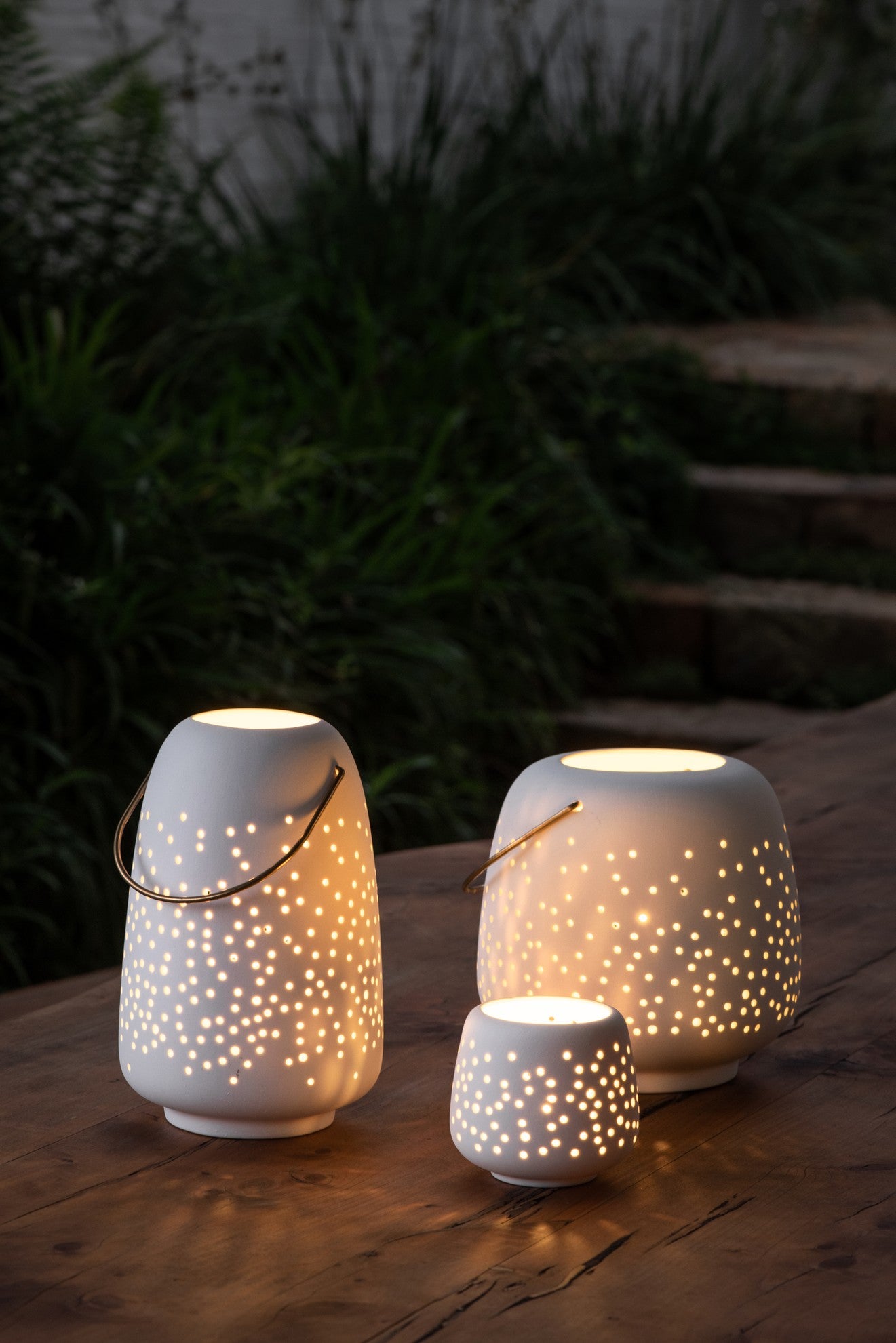 Lanterne en céramique blanche petite