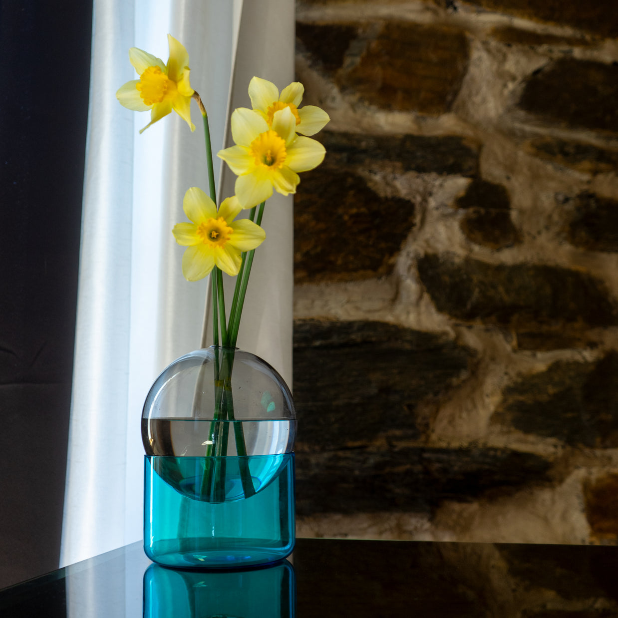Vase en verre coloré - BLEU-GRIS