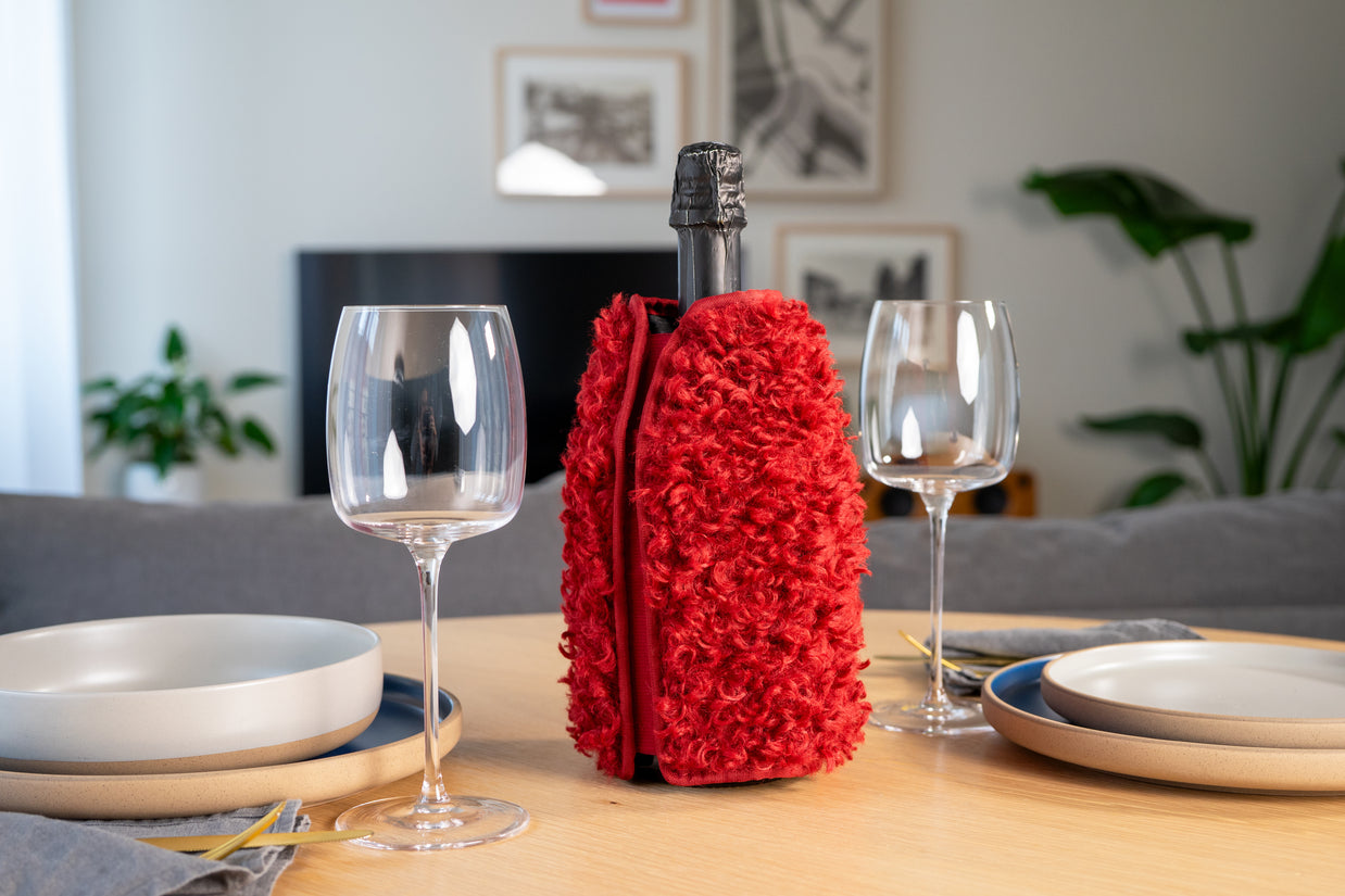 Rafraichisseur fausse fourrure rouge