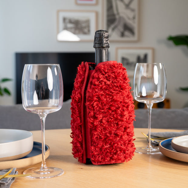 Rafraichisseur fausse fourrure rouge