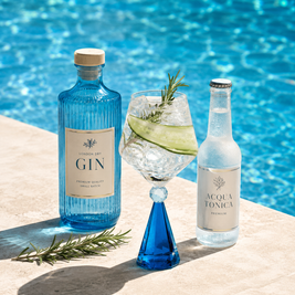 Verre à Gin Tonic effet diamant bleu Azur
