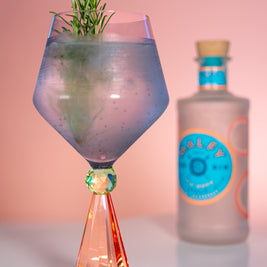 Verre à Gin Tonic effet diamant pêche et gris