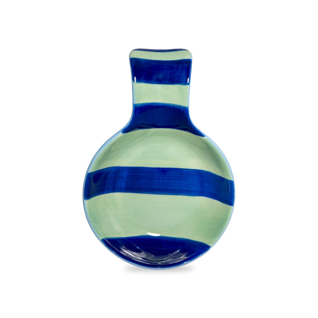 Repose-cuillère en grès VERT et BLEU