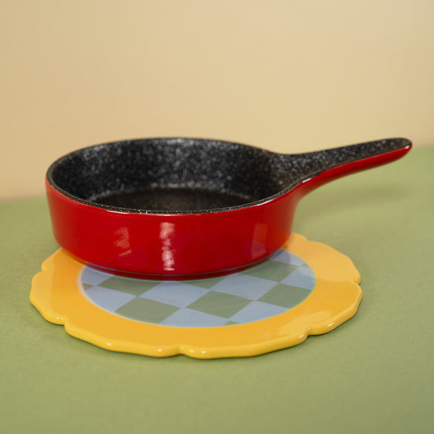 Dessous de plat en grès Ø 18 cm. JAUNE