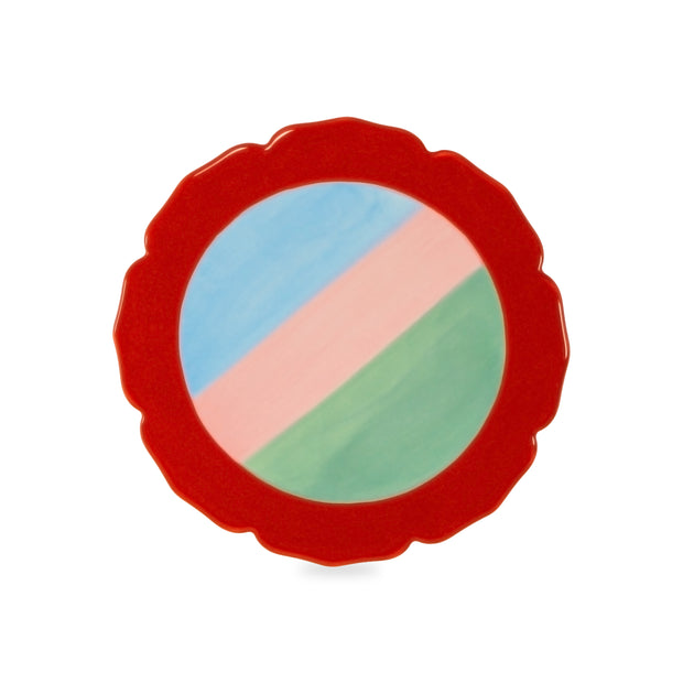 Dessous de plat en grès Ø 18 cm. ROUGE