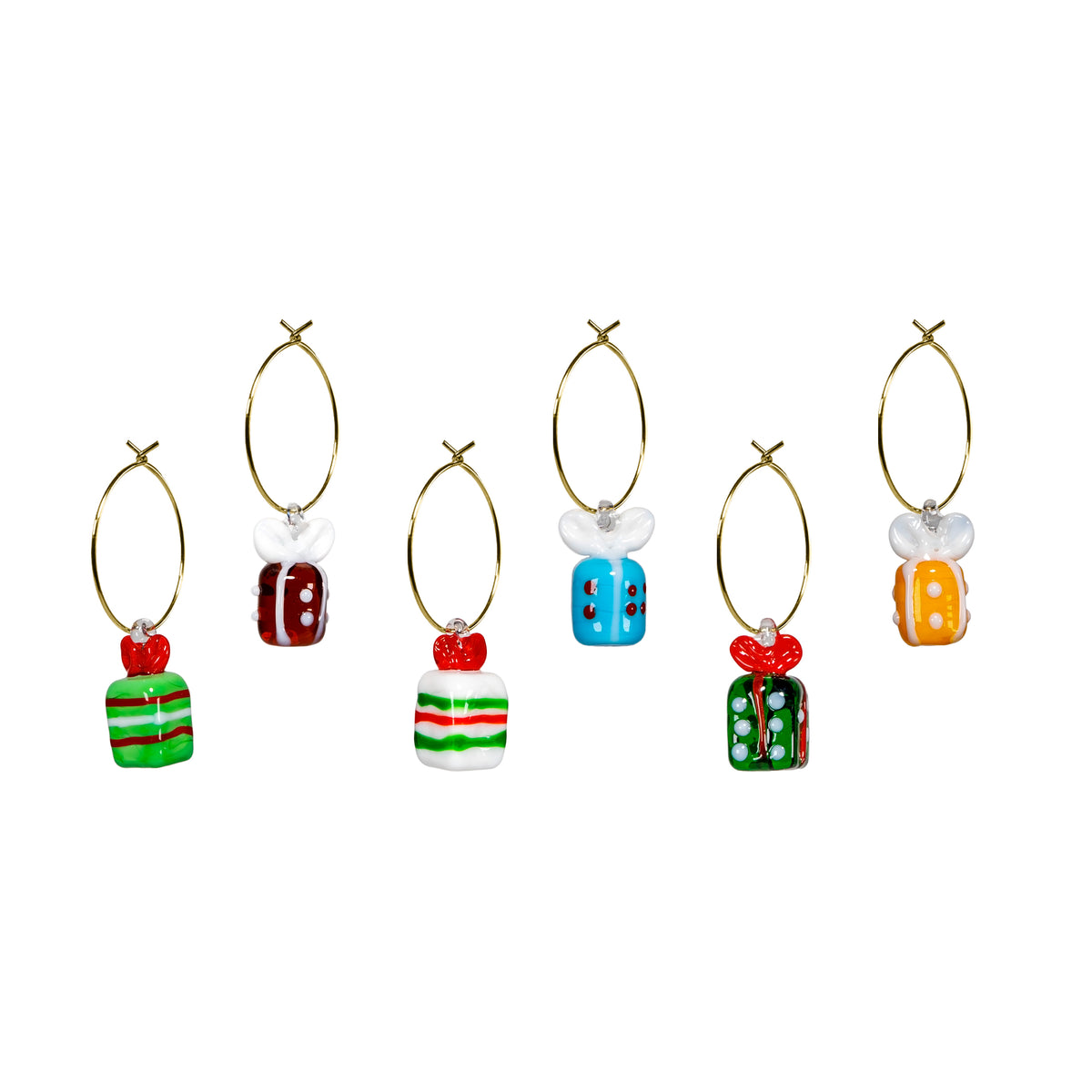 Set de 6 anneaux marque-verres Décor de Noël - Version 1