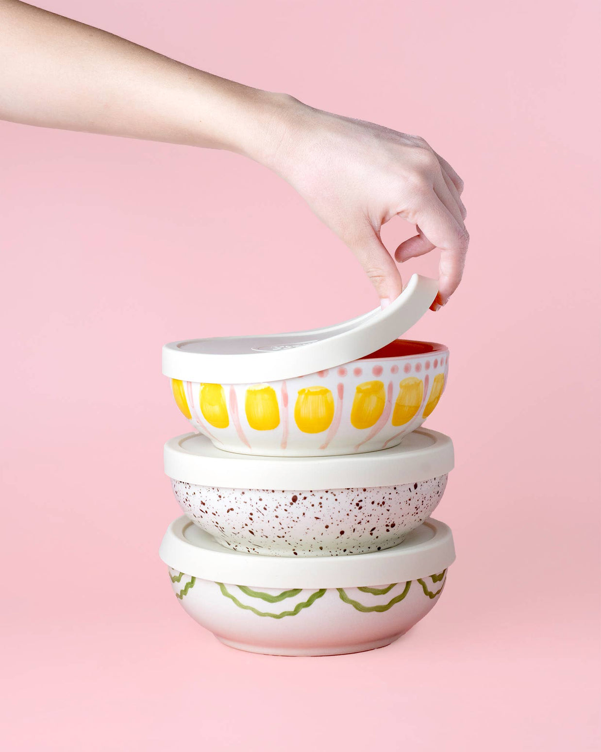 Couvercles en silicone réutilisables sans BPA / 2 tailles: Beis / Grand