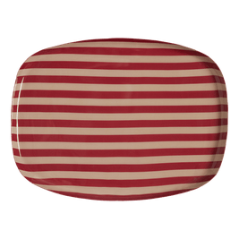 Plateau Coffee 30 cm - Rayures Bordeaux