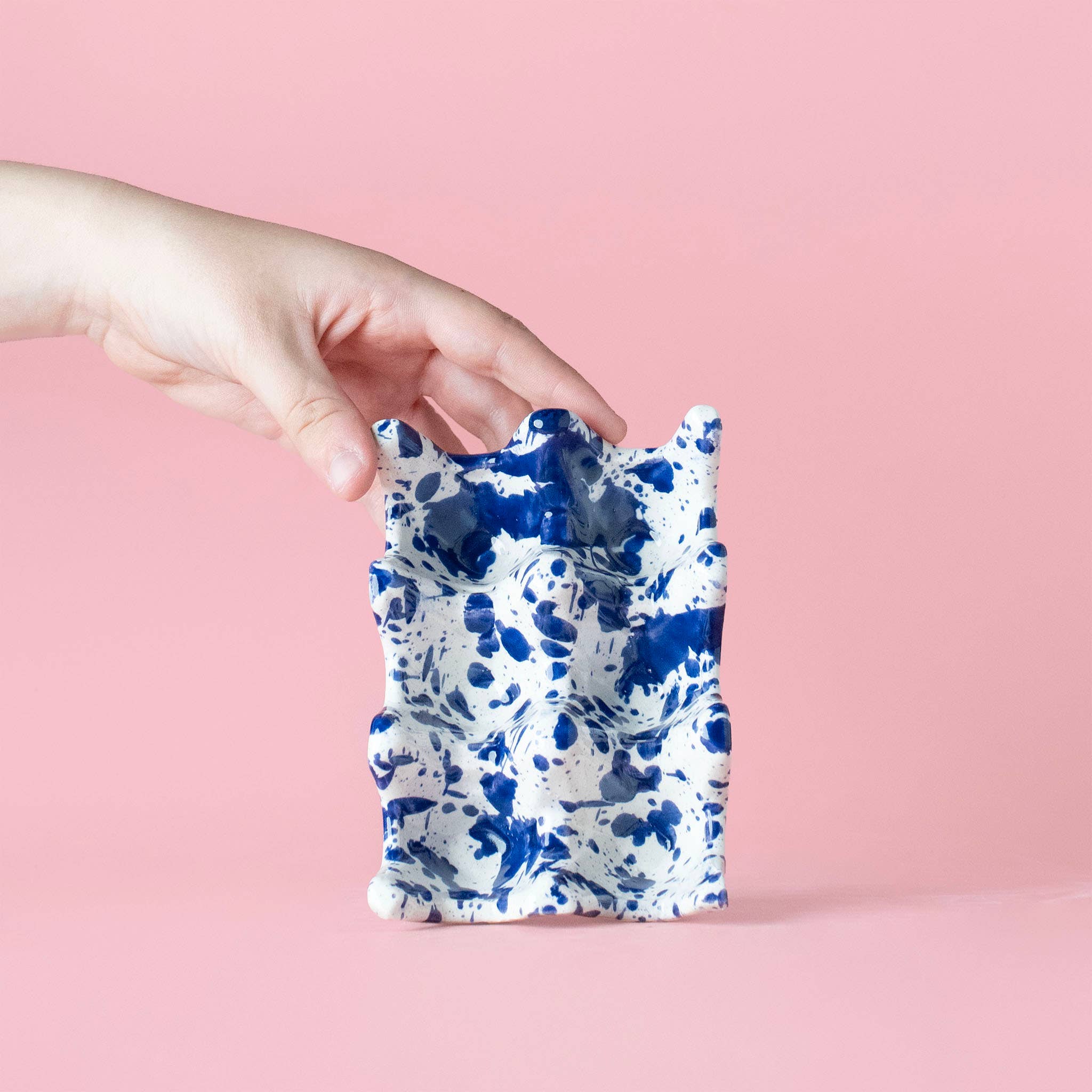 Porte-œufs en céramique pour 6 œufs - Bleu persan