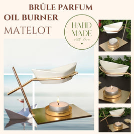 Brûleur Huile et Fondant Parfumé Matelot métal et céramique