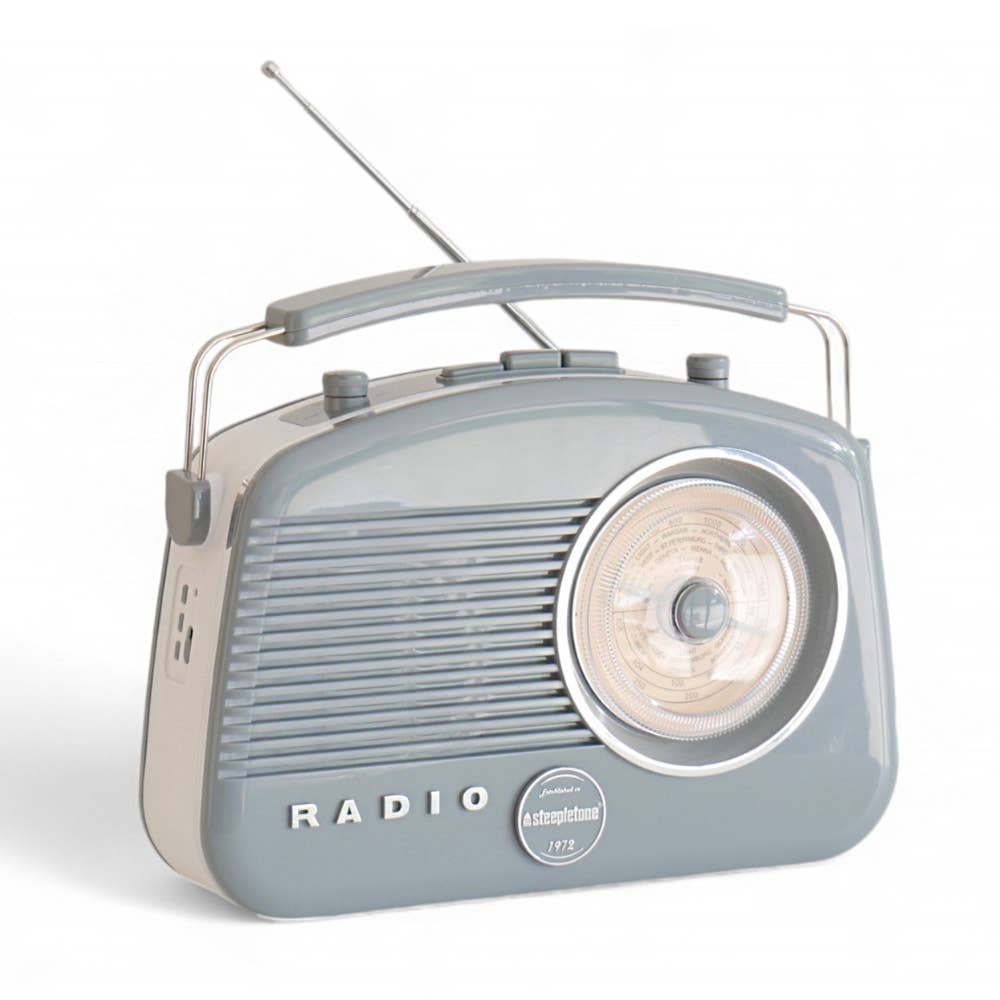 Radio Brighton classique style vintage FM/MW/LW avec Bluetooth: Gris