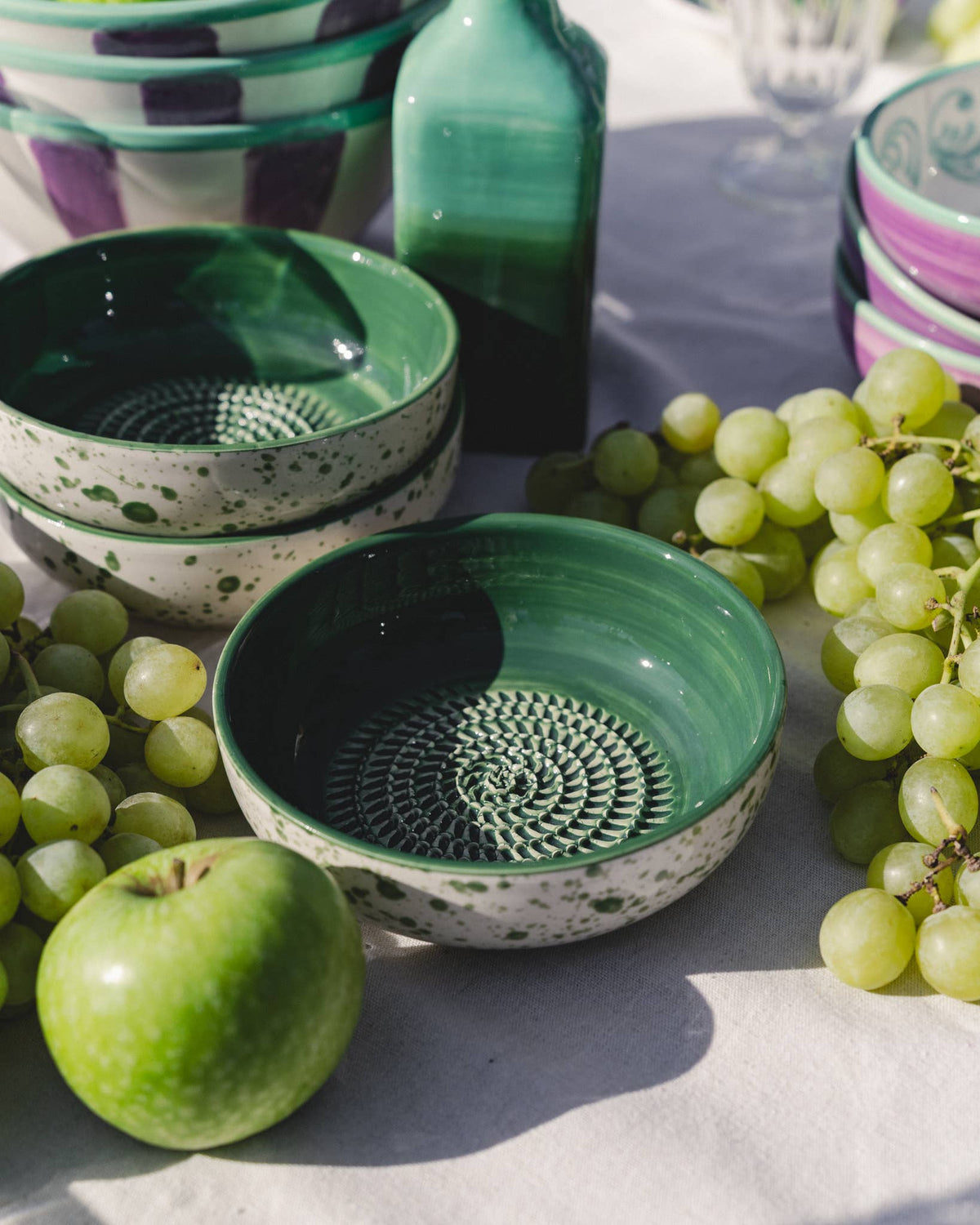 Râpe à ail - moyenne, en céramique, vert jade
