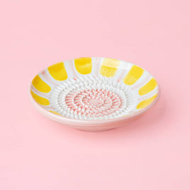 Râpe à ail en céramique — Petite, rose et jaune — Valentina