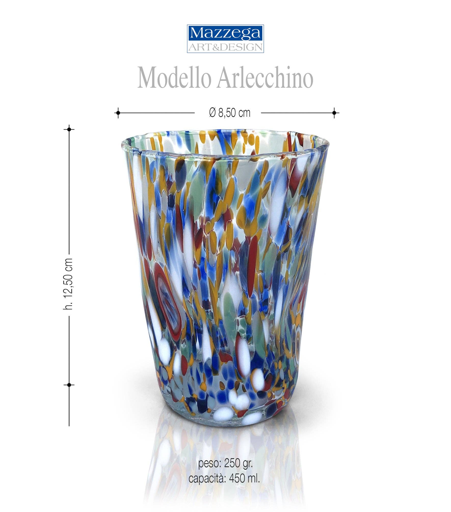 Long Drink en verre « Les Couleurs de Murano » - DRINK-ARLECCHINO