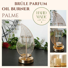 Brûleur à Huile et Fondant Parfumé Palme métal et céramique