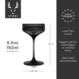 Coupes en Cristal Européen - Fumée - Ensemble de 2
