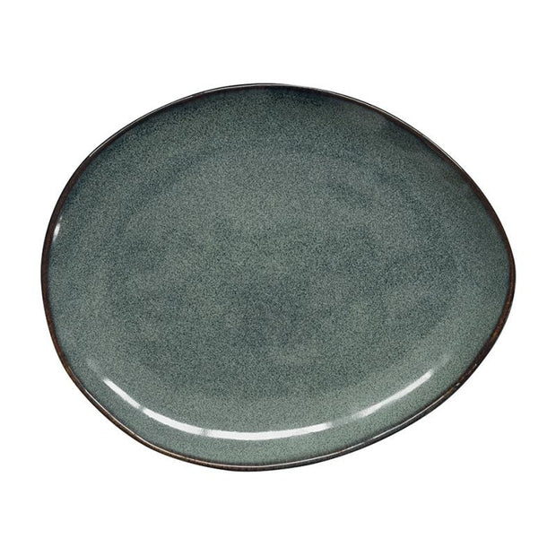 ASSIETTE DESSERT 20,5x16,5CM EN GRES GENESIS GREEN