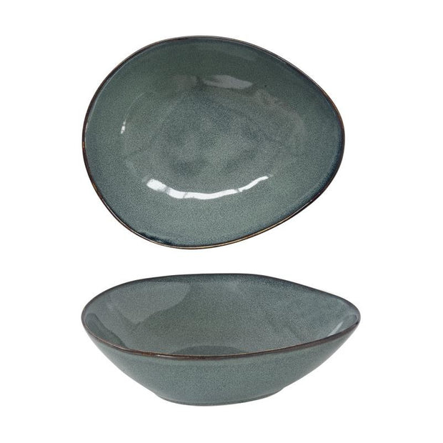 Assiette creuse 21x17CM EN GRES GENESIS GREEN