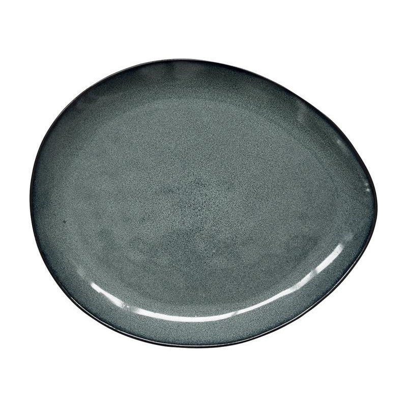 ASSIETTE PLATE 28,5x24CM EN GRES GENESIS GREEN