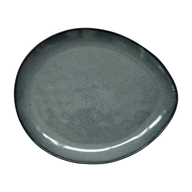 ASSIETTE PLATE 28,5x24CM EN GRES GENESIS GREEN