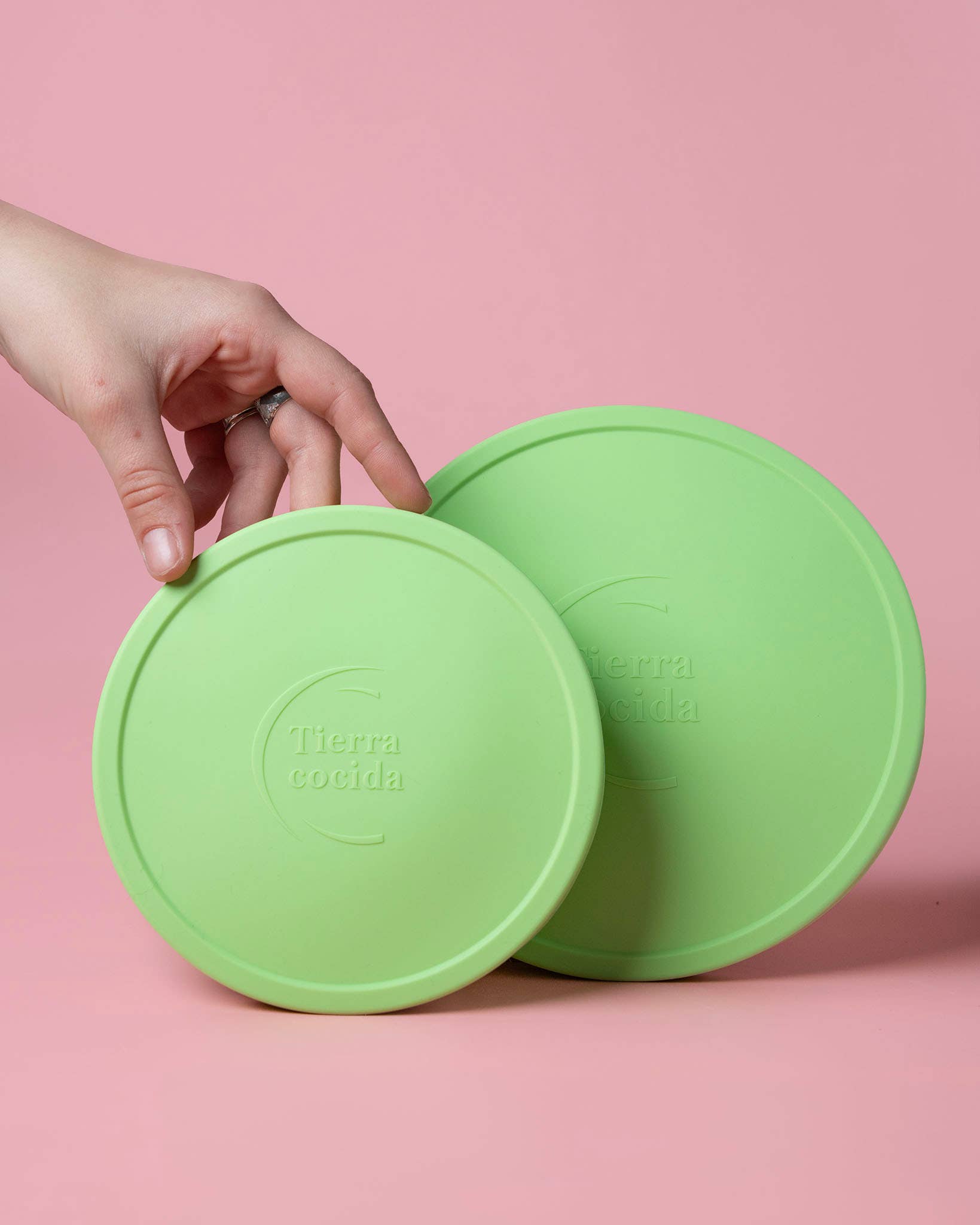 Couvercles en silicone réutilisables sans BPA / 2 tailles: Rose / Moyen