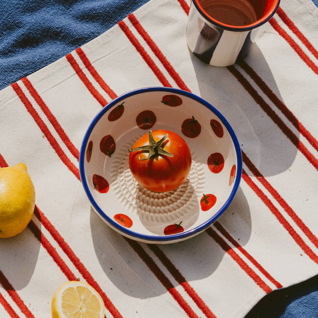 Plaque râpe à ail en céramique - Moyenne Rouge et Bleue - Pomodoro: AVEC EMBALLAGE