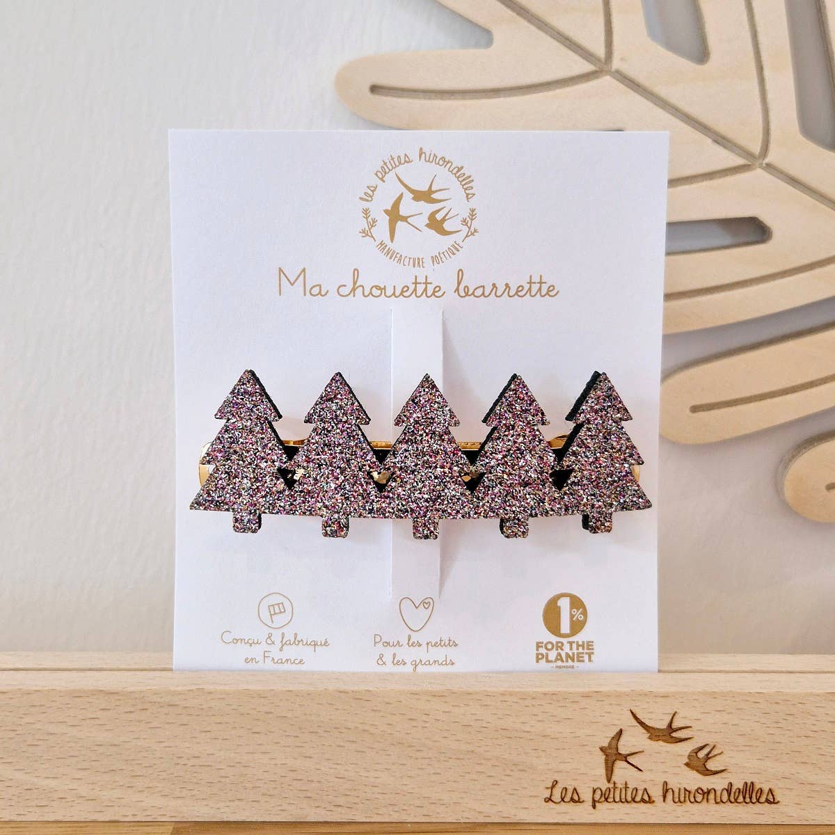 Barrette Clip - Sapin: Rose