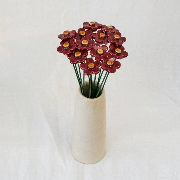 Fleur en céramique fraise - Ø env. 2,5 cm: Rose
