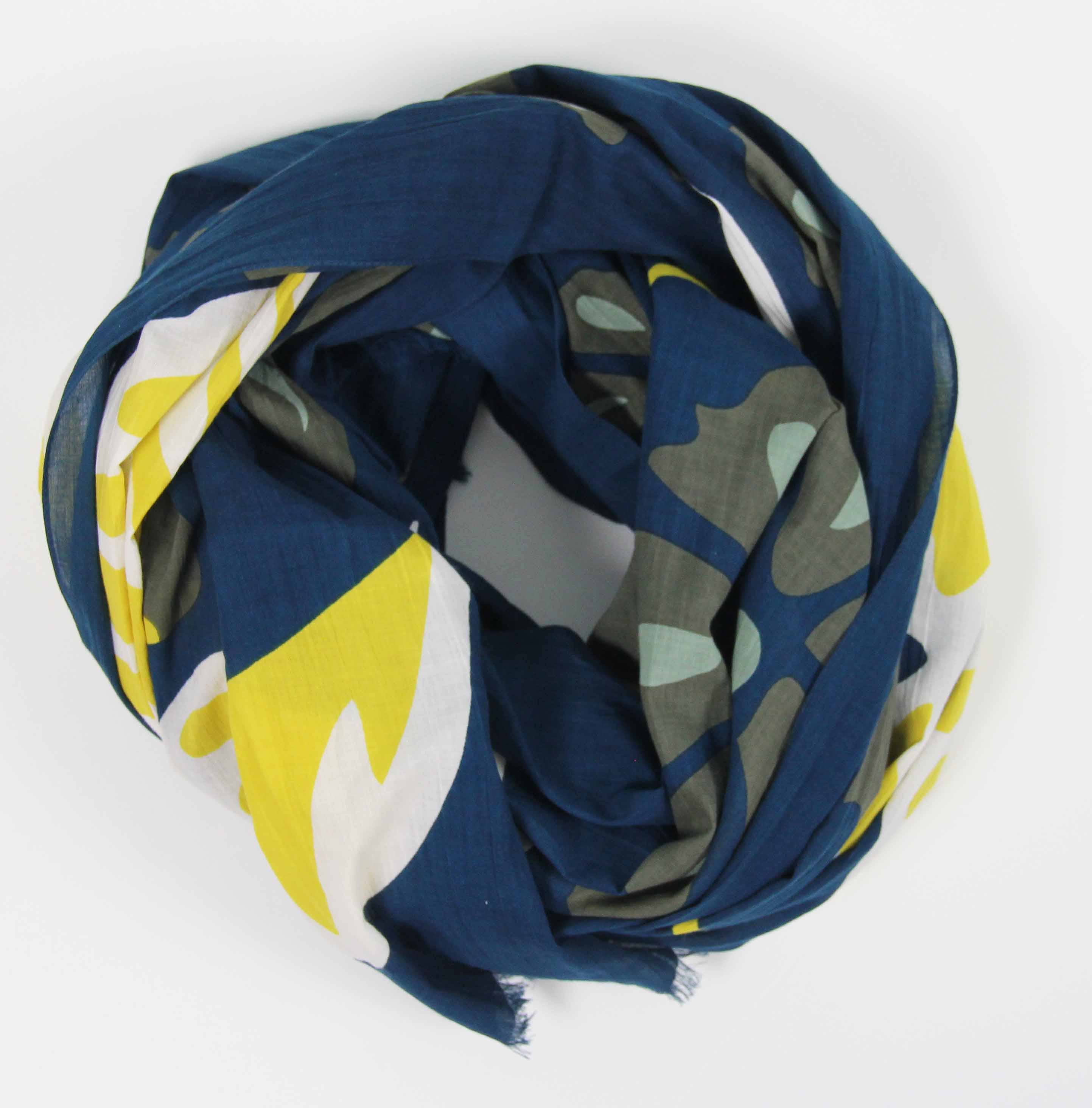 Foulard Coton Bio Equateur Marine