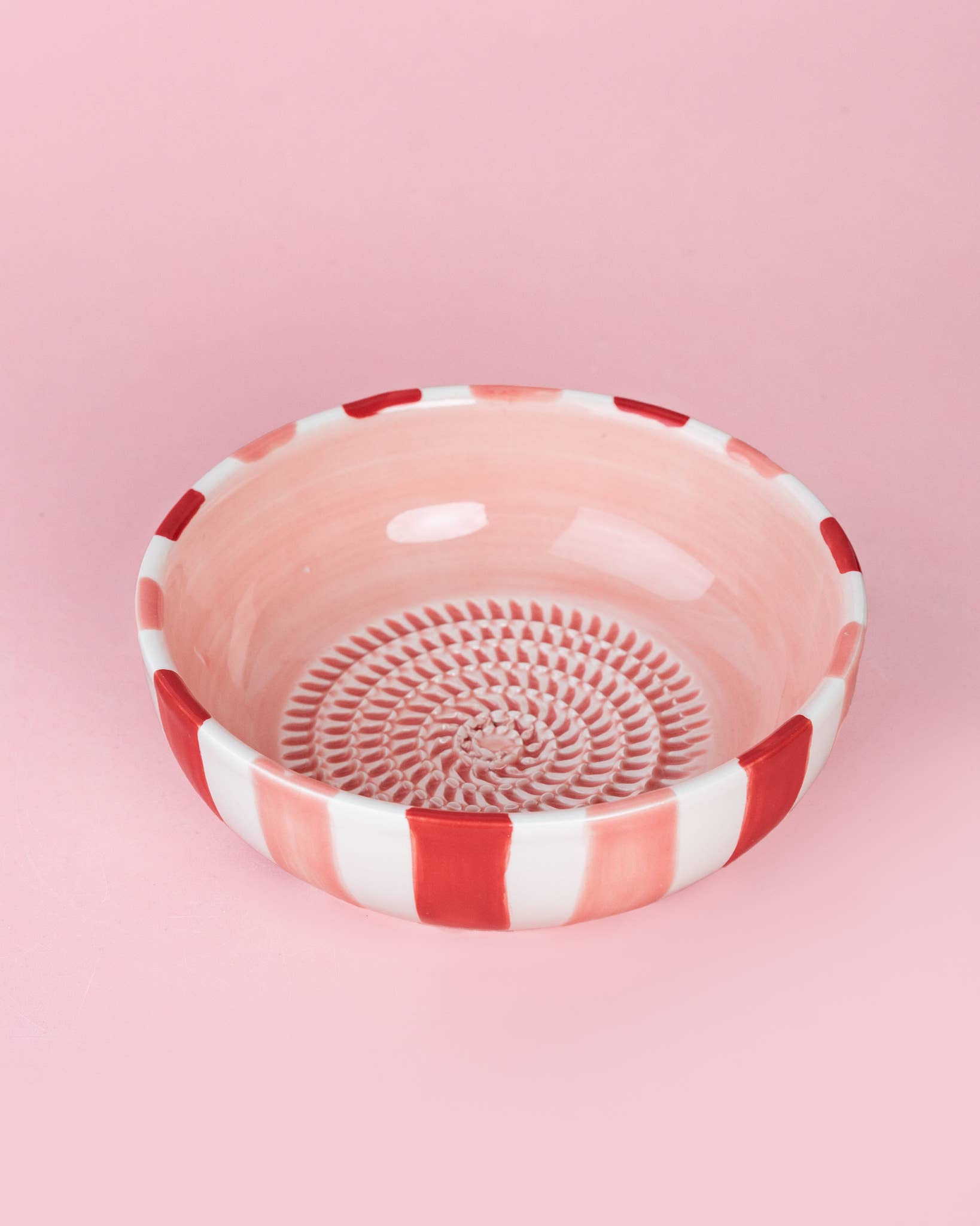 Assiette râpe-ail en céramique - rose moyen et rouge - Sweetheart