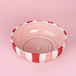 Assiette râpe-ail en céramique - rose moyen et rouge - Sweetheart