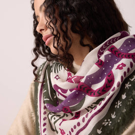 FOULARD LAINE TIGER IN THE PALMERAIE FIGUE