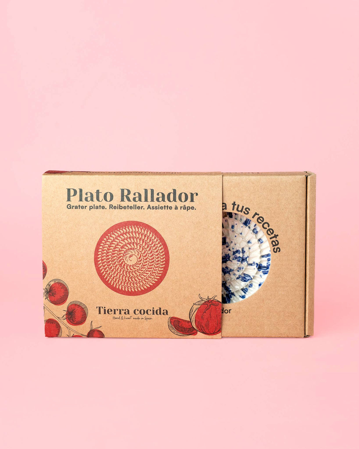 Râpe à ail en céramique — Petite, rose et jaune — Valentina